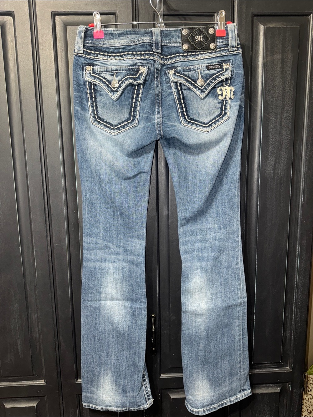 Miss Me Medium Blue Embroidered Back Pocket Bootcut Jeans - 27